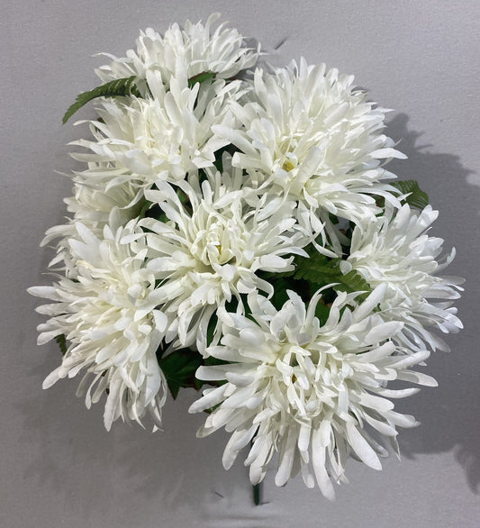 SPIDER MUM BUSH X 9 WHITE - 55372