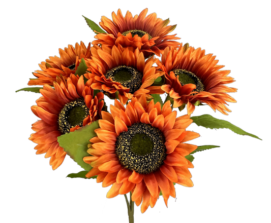 Orange Sunflower Bush x 6 H19 - 57108OR