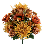 Fall Mix Zinnia Sunflower Rose Bush x 28 H24 - 57194RT