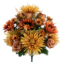 Fall Mix Zinnia Sunflower Rose Bush x 28 H24 - 57194RT