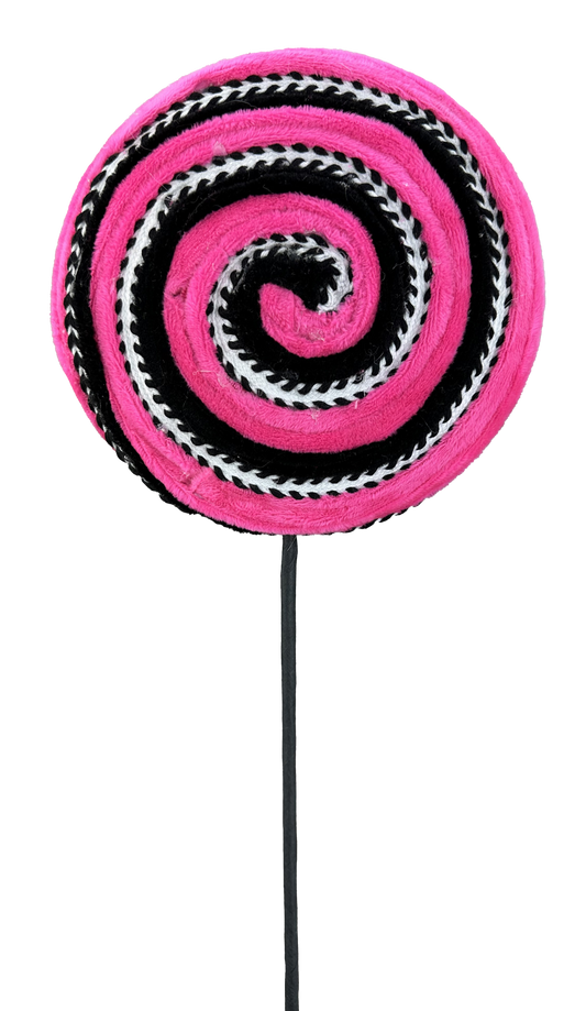Black and Pink Velvet Lollipop H20xDIA7 - 57245BTBK