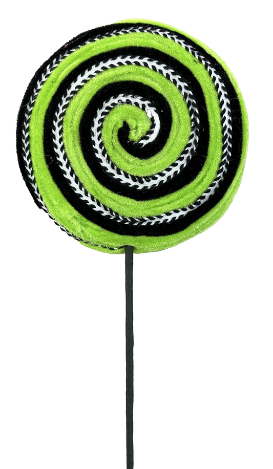 Black and Green Velvet Lollipop H20xDIA7 - 57245GNBK