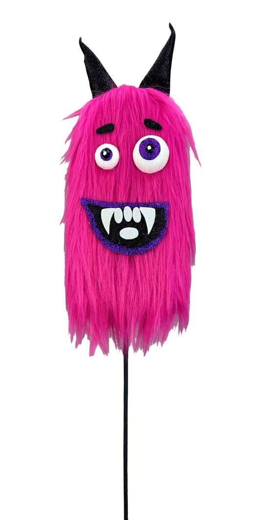 Hot Pink Furry Monster Spray H24xW5xD3 - 57304BT