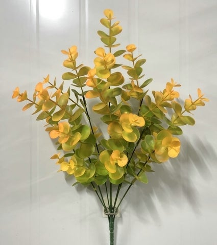 PLASTIC EUCALYPTUS BUSH X 8 ORANGE - 57794