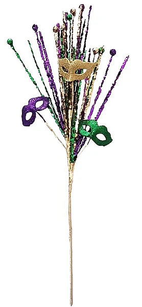 24"L GLITTER MASK SPRAY- MARDI GRAS- HG3174