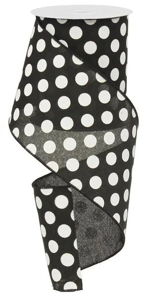 4" x 10yd Medium Multi Dots- Black/White-RX9147X6