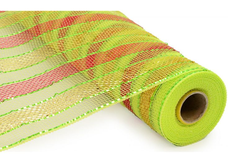 21" x 10yd Deluxe Metallic Stripe-Wide Gold/Laser Red/yllw-RE1057ae