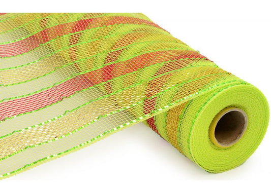21" x 10yd Deluxe Metallic Stripe-Wide Gold/Laser Red/yllw-RE1057ae