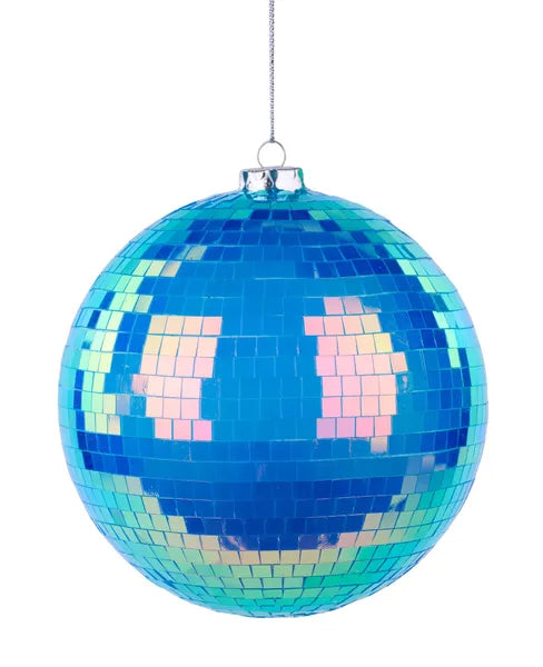 120Mm Irid Mirror Ball Ornament-Blue-XJ717803