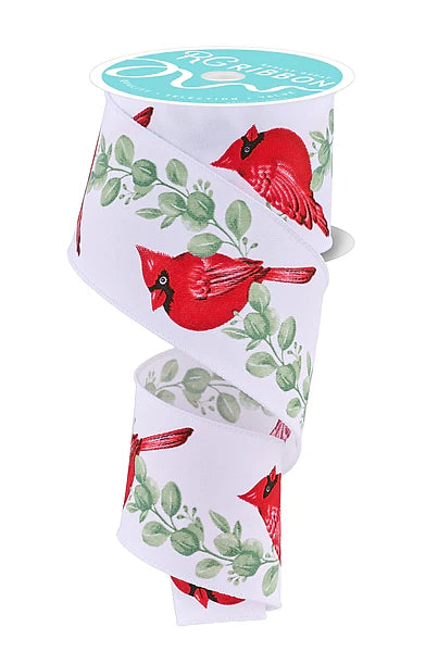 2.5"X10YD CARDINAL W/EUCALYPTUS- WHITE/RED/CELADON- RGF139927