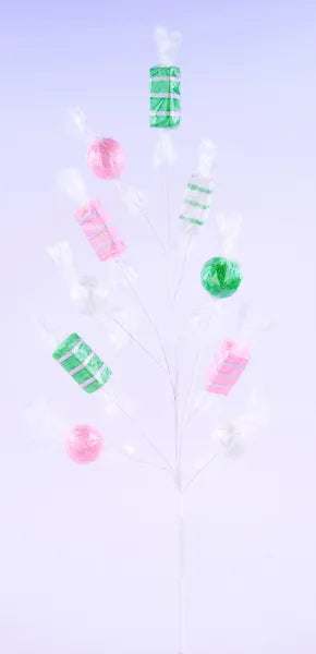 29"L Cello Wrapped Candy Spray-Lt Pink/White/Mint Green-MN0390K6