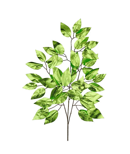 23"L METALLIC FICUS SPRAY- 12PCS/BDL, LIME GREEN- XS244439