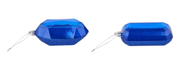 2 Asst 5.25"L Glitter Gem Ornament-Royal Blue-XJ563325