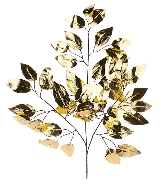 23"L METALLIC FICUS SPRAY- 12PCS/BDL, GOLD- XS244408