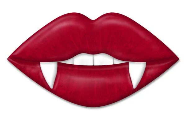 12"Lx6.75"H Metal/Embossed Vampire Lips-Red/White-MD166024