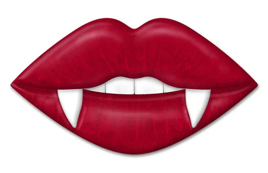 12"Lx6.75"H Metal/Embossed Vampire Lips-Red/White-MD166024