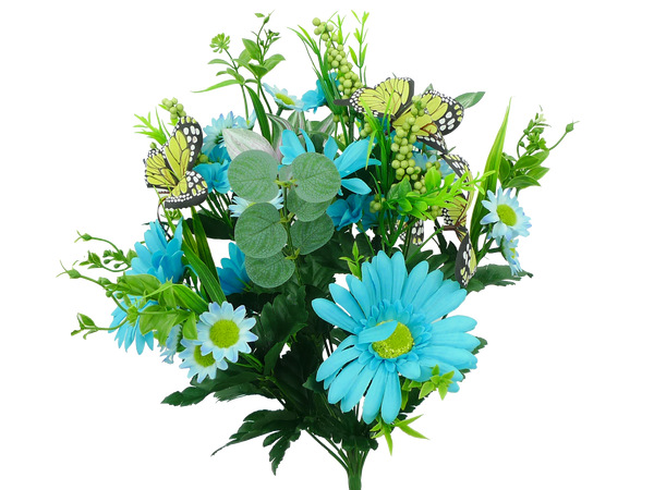 19 in Blue Gerber Daisy Butterfly Bush x 14 - 62626BL