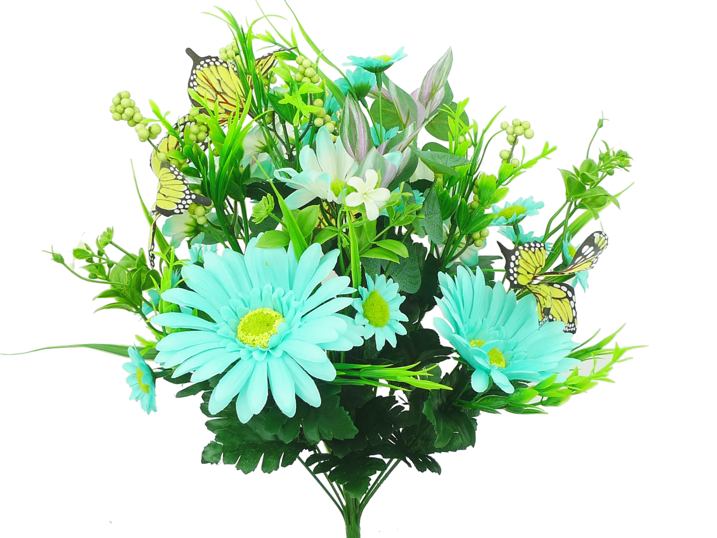 19 in Teal Gerber Daisy Butterfly Bush x 14 - 62626TEAL