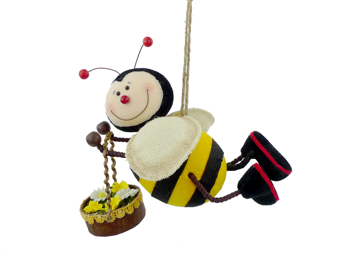 Ornament Bee With Basket D7 in xW10 in x H8 in - 62791YW