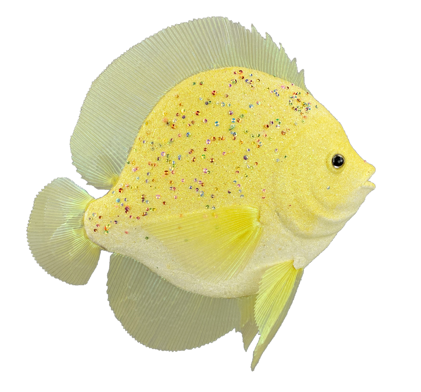 Yellow Ornament Fish D3 in x W15 in x H15 in - 62847YW