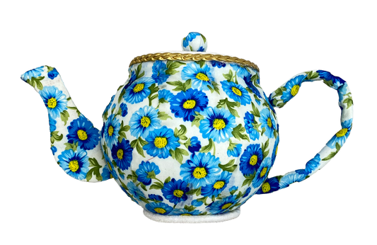 Blue Ornament Tea Pot H6 in x W10 in - 63202BL
