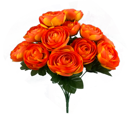 Orange Ranunculus Bush x 12 H20 - 63329OR