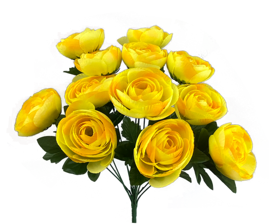 Yellow Ranunculus Bush x 12 - 63329YW