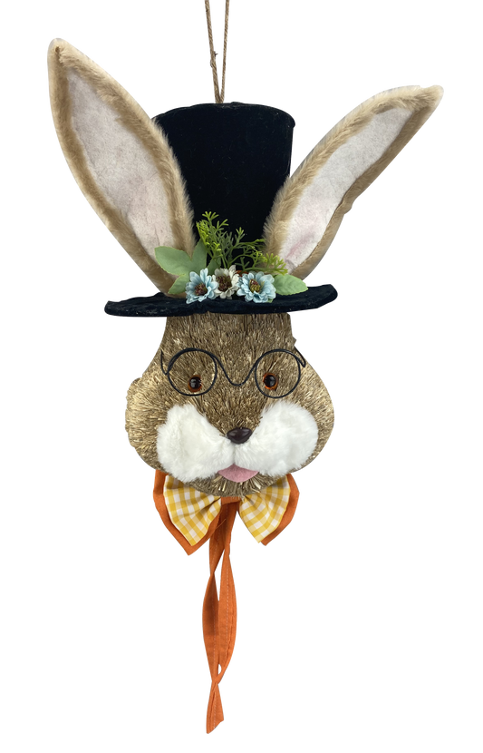 Ornament Bunny Top Hat with Bow H22 in x W8 in x D4 in - 63381OR