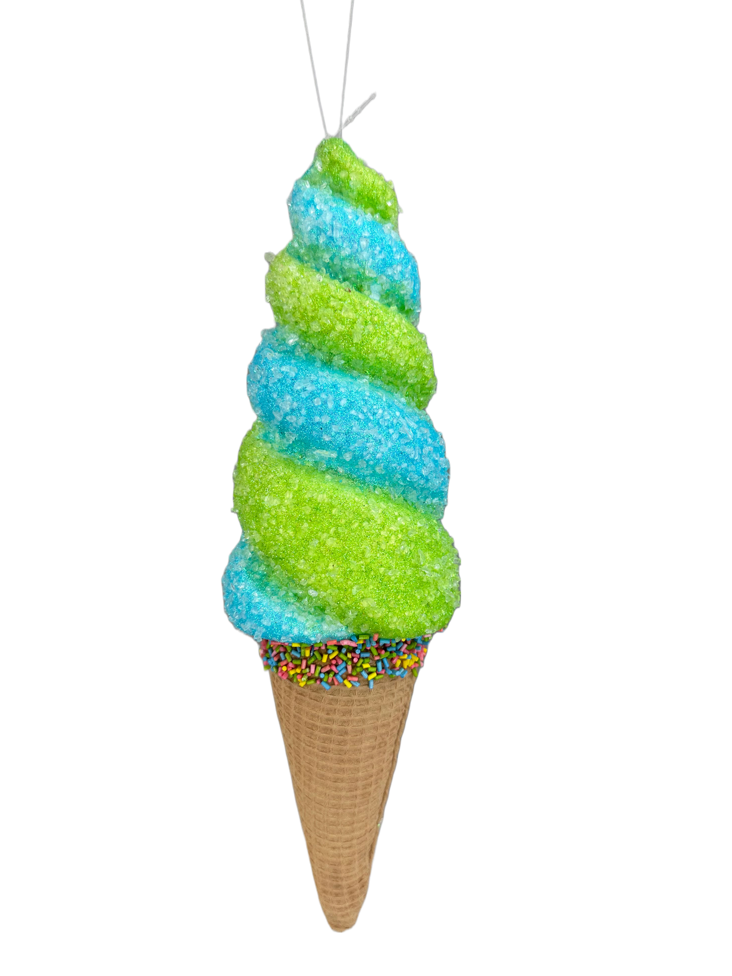 Green and Lime Green Swirl Ice Cream Cone H13 - 63395GNBL