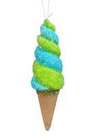 Green and Lime Green Swirl Ice Cream Cone H13 - 63395GNBL