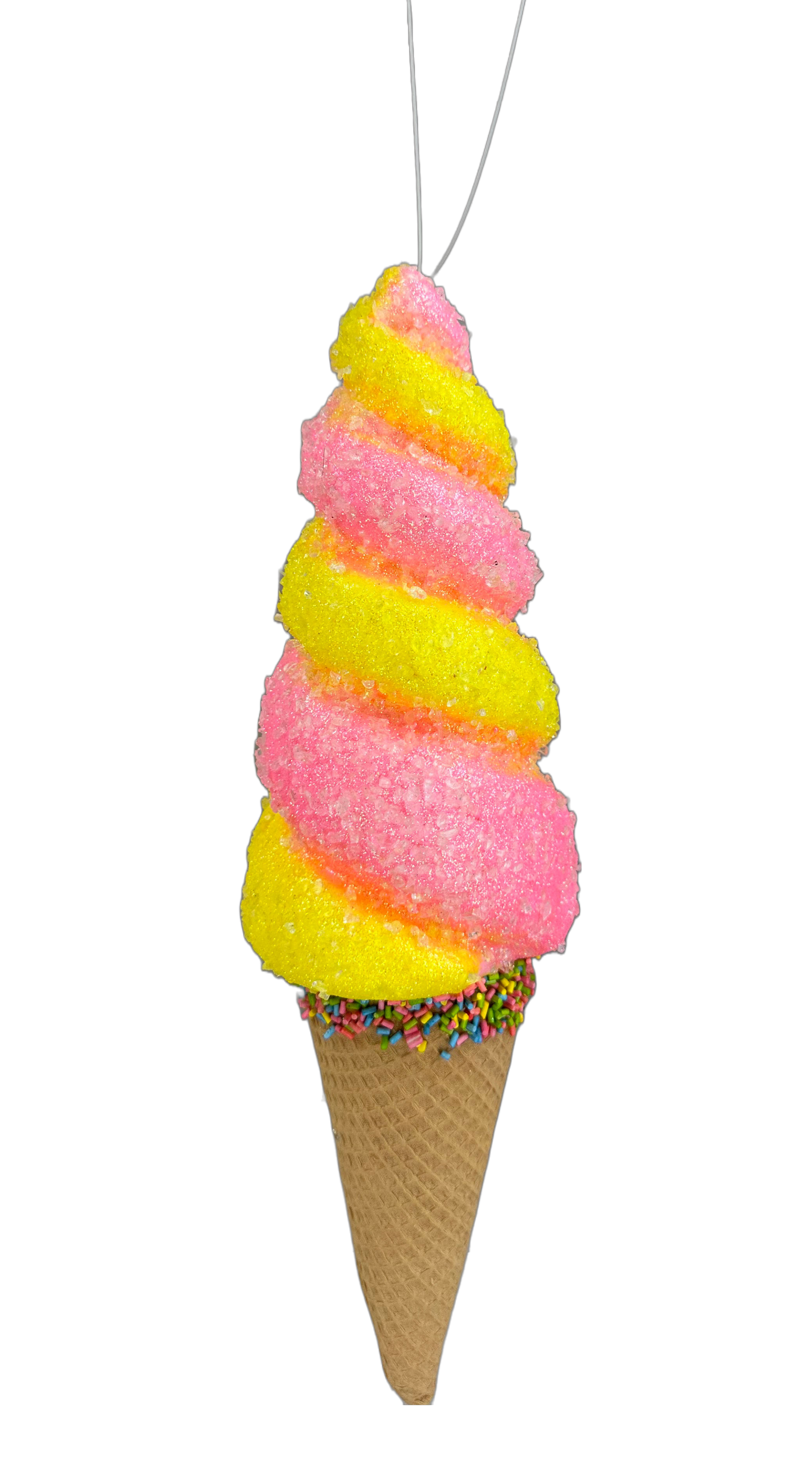 Pink and Yellow Swirl Ice Cream Cone H13 - 63395PKYW