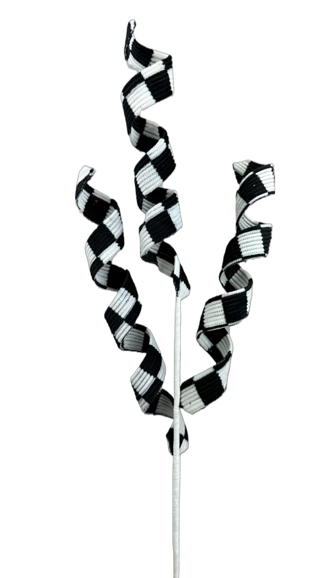 Black and White Checker Curly Pick x 3 - 63405BKWT