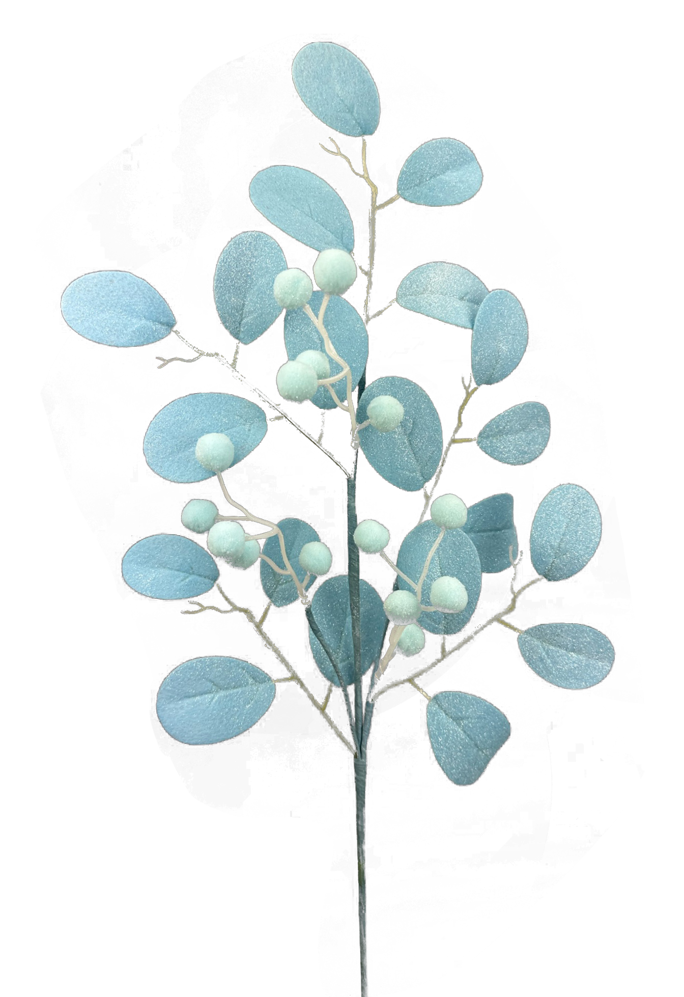 30" Blue Magnolia Leaves and berries Pick - 63497BL