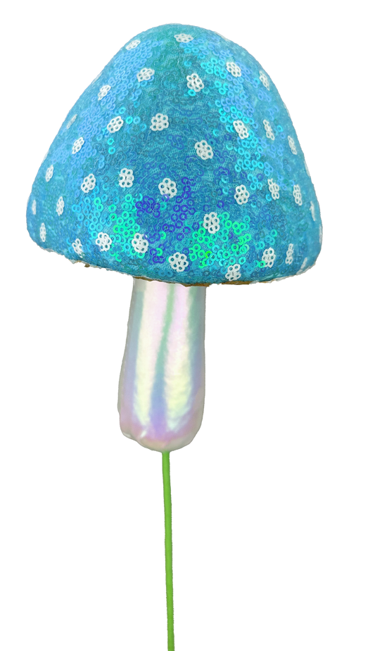 Sequin Polkadot Mushroom Pick H20xDIA5 - 63729BL