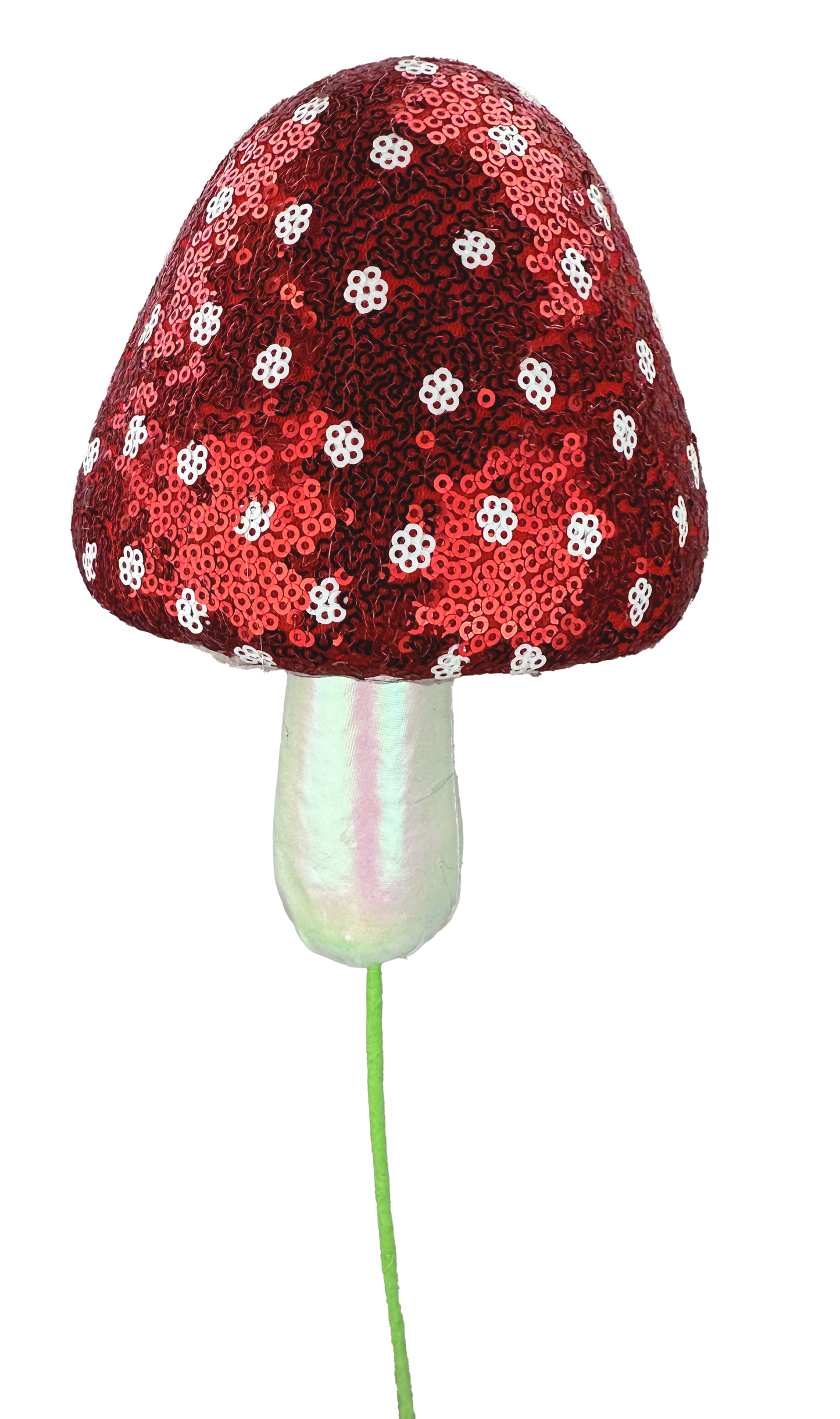 Sequin Polkadot Mushroom Pick H20xDIA5 - 63729RD