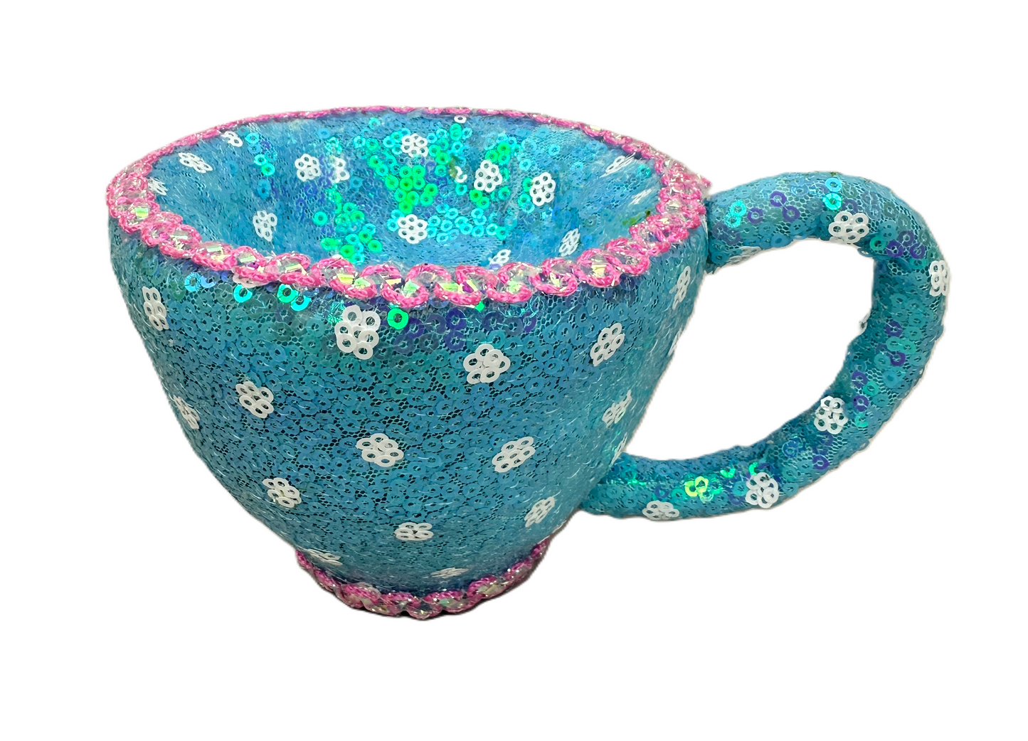 Sequin Tea Cup H4xW6xD4.5 - 63817BL