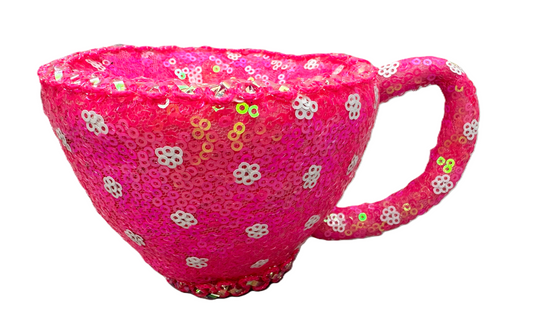 Sequin Tea Cup H4xW6xD4.5 - 63817BT