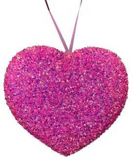 Orn Frizzy Heart H8xW8xD2-PK-63973PK