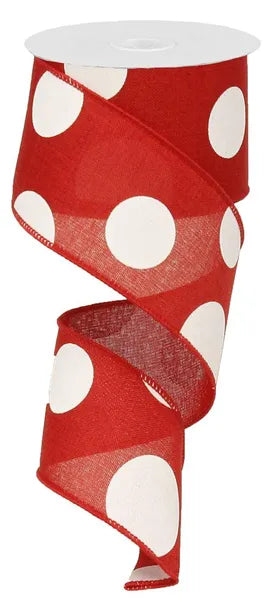 2.5" x 10yd Large Multi Dots-Red/White-RX9143W7