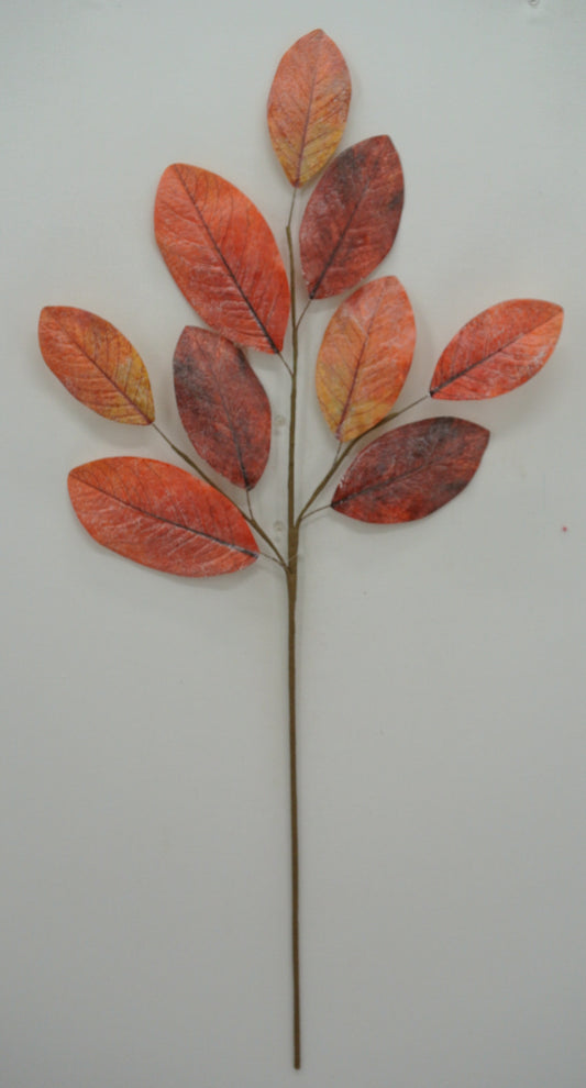 32 IN ORANGE MAGNOLIA LEAVES SPRAY - 64456-OR