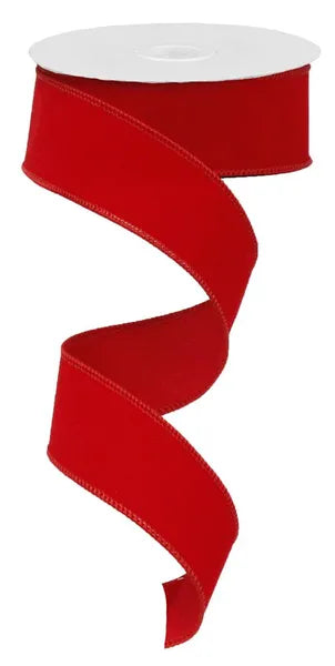 1.5" x 10yd Indoor Velvet Ribbon-Red-RL194224