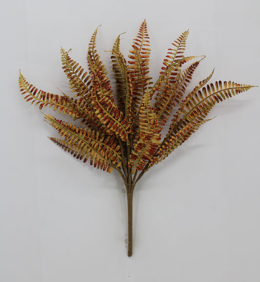 18 IN PLASTIC FERN BUSH-65681-YEL