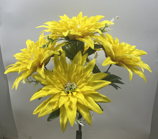 LARGE DAHLIA BUSH X 5 YELLOW - 66692