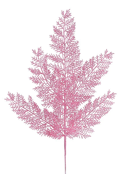 29"L GLITTER FERN SPRAY- PINK- XS250222