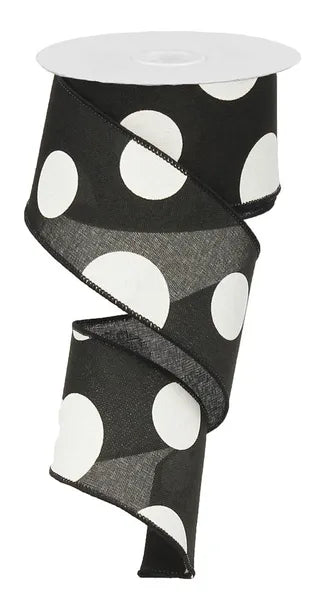 2.5" x 10yd Large Multi Dots-Black/White-RX9143X6