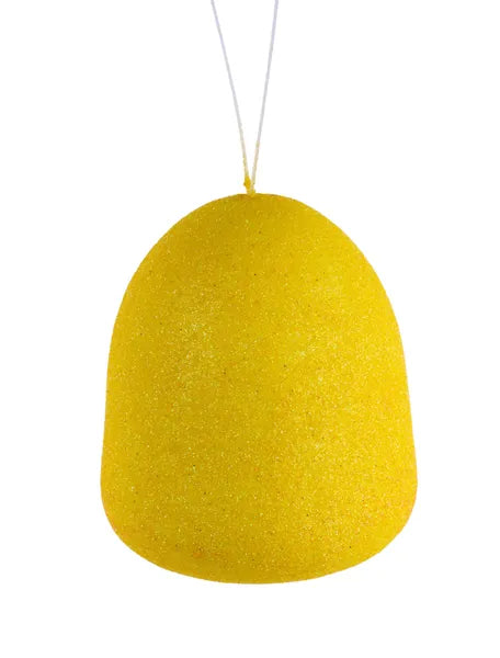 5"H x 4.25"Dia Glitter Gumdrop Ornament-Yellow-XJ711829