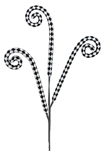 31"L Harlequin Tubing Coil Spray-Black/White-MN0175