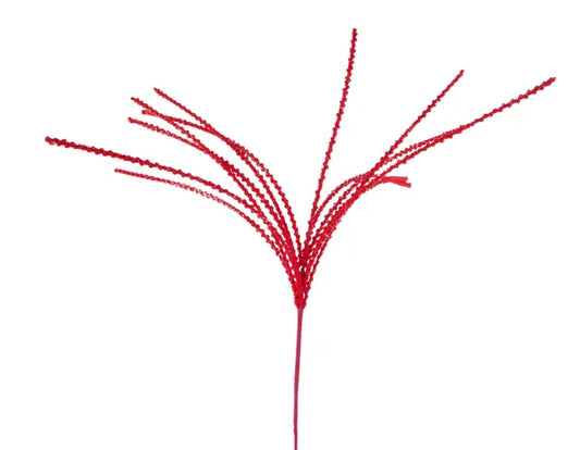 35"L Glttr/Ball/Rope Dangling Spray-Red-MN049424