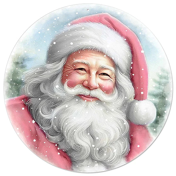 12"DIA SANTA PORTRAIT- BEIGE/PINK/WHITE/LT BLUE- MD167327