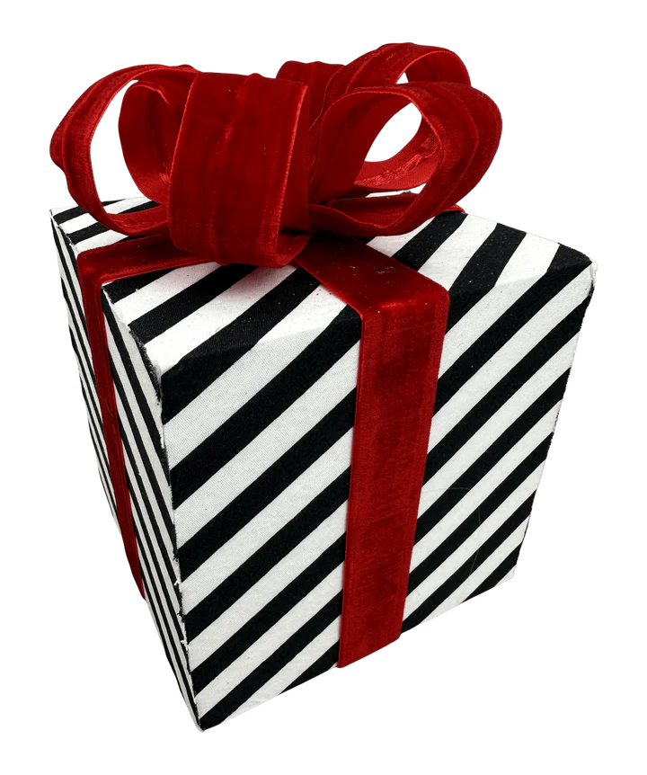 Decor Stripe Giftbox H7xW5-Black/White-86302BKWT